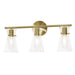 AFX Lighting - AMDV2210MBSB - Three Light Vanity - Amanda - Satin Brass