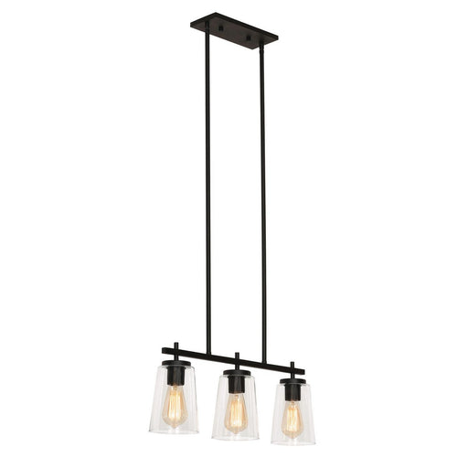 AFX Lighting - JNNP0523MBBK - Three Light Linear Pendant - Joanna - Textured Black