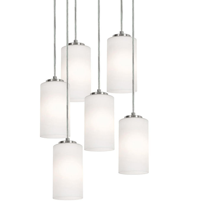 AFX Lighting - LEOP04MBSNRND6 - Six Light Pendant - Leo - Satin Nickel