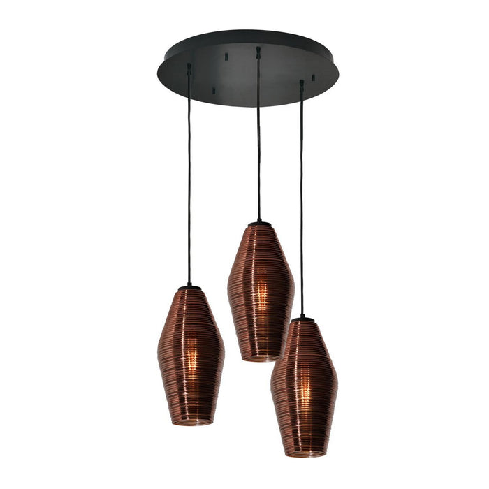 AFX Lighting - MLAP13CPRND3 - Three Light Pendant - Mila - Black