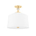 Hudson Valley - 5210-AGB - One Light Semi Flush Mount - White Plains - Aged Brass