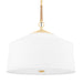 Hudson Valley - 5223-AGB - Three Light Pendant - White Plains - Aged Brass