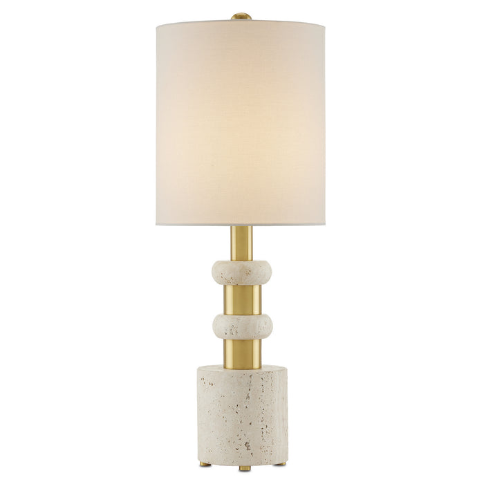 Currey and Company - 6000-0809 - One Light Table Lamp - Goletta - Beige/Antique Brass