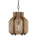 Currey and Company - 9000-0922 - One Light Pendant - Mali - Satin Black/Natural