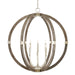 Currey and Company - 9000-0941 - Six Light Chandelier - Bastian - Contemporary Silver Leaf/Chateau Gray