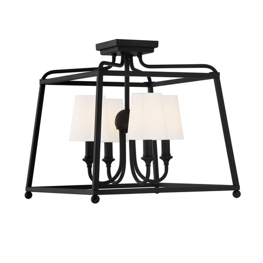 Crystorama - 2243-BF - Four Light Semi Flush Mount - Sylvan - Black Forged