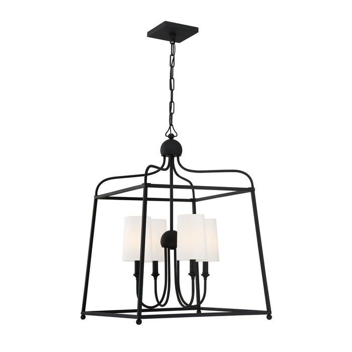 Crystorama - 2244-BF - Four Light Chandelier - Sylvan - Black Forged