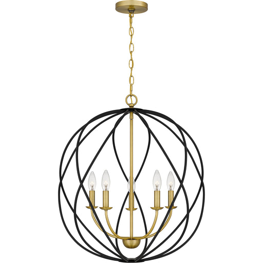 Quoizel - BYN2824AB - Five Light Pendant - Bryn - Aged Brass