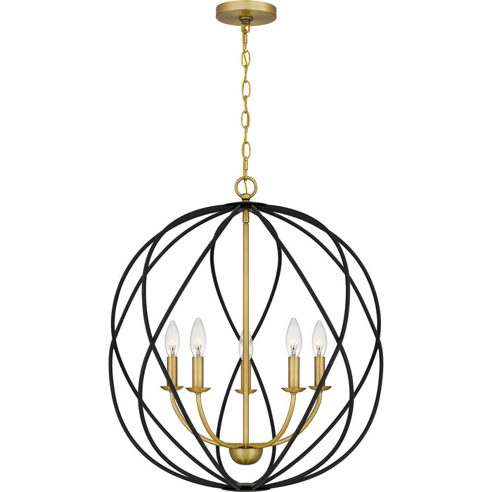 Quoizel - BYN2824AB - Five Light Pendant - Bryn - Aged Brass