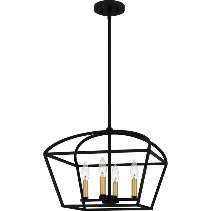 Quoizel - COB2816MBK - Four Light Pendant - Concho Bay - Matte Black