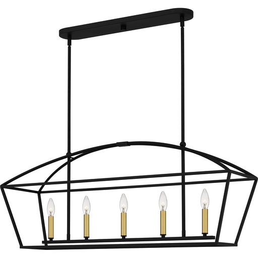 Quoizel - COB540MBK - Five Light Island Chandelier - Concho Bay - Matte Black