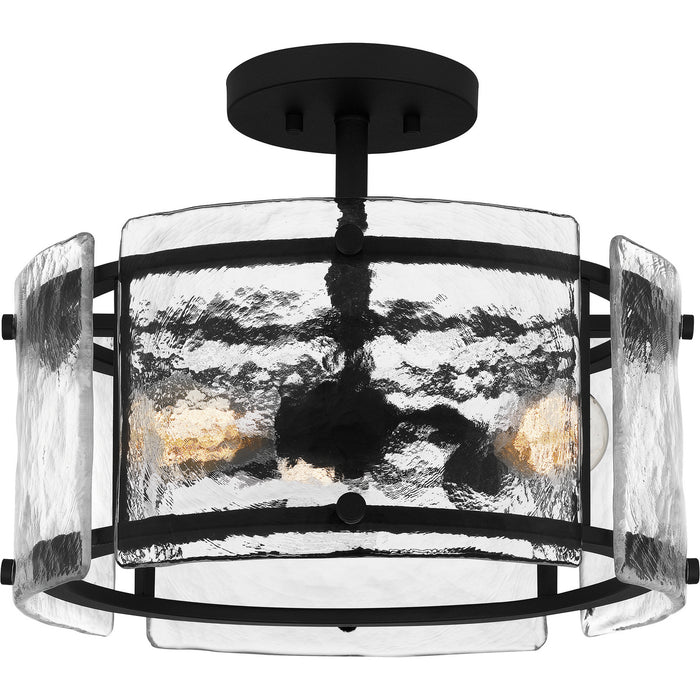 Quoizel - FTS1716EK - Three Light Semi Flush Mount - Fortress - Earth Black