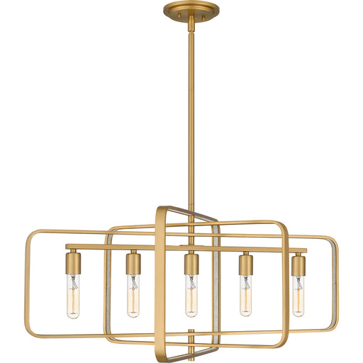 Quoizel - PCDPR534BWS - Five Light Island Chandelier - Dupree - Brushed Weathered Brass