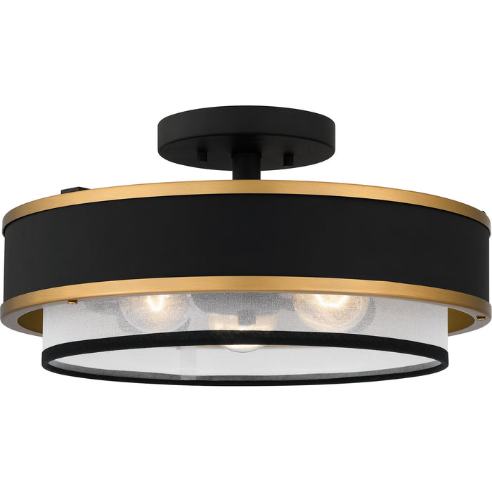 Quoizel - QSF5572EK - Three Light Semi Flush Mount - Quoizel Semi-Flush Mount - Earth Black