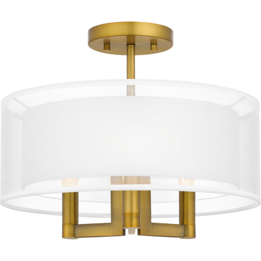 Quoizel - QSF5576AB - Three Light Semi Flush Mount - Quoizel Semi-Flush Mount - Aged Brass