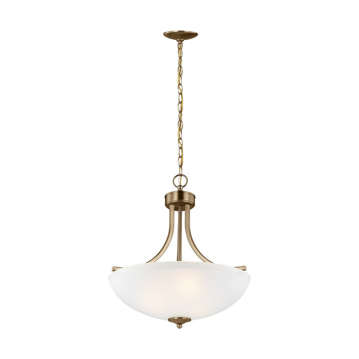 Generation Lighting. - 6616503-848 - Three Light Pendant - Geary - Satin Brass