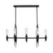 Alora - LP335838MBCR - Eight Light Pendant - Torres - Clear Ribbed Glass/Matte Black