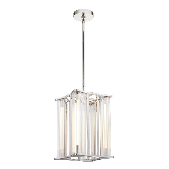 Alora - PD339415PNCR - LED Pendant - Sabre - Polished Nickel/Ribbed Glass