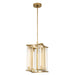 Alora - PD339415VBCR - LED Pendant - Sabre - Ribbed Glass/Vintage Brass