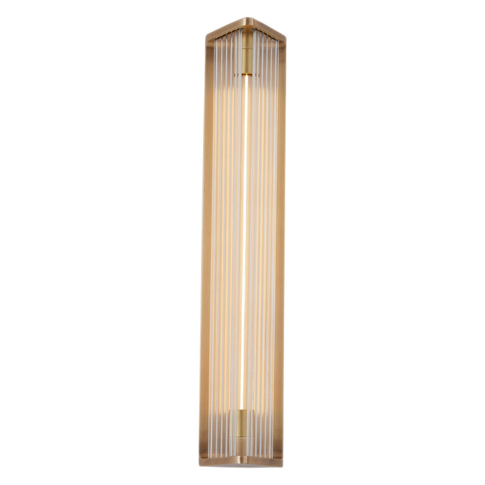 Alora - WV339123VBCR - LED Vanity - Sabre - Ribbed Glass/Vintage Brass