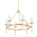 Mitzi - H630806-AGB - Six Light Chandelier - Janelle - Aged Brass