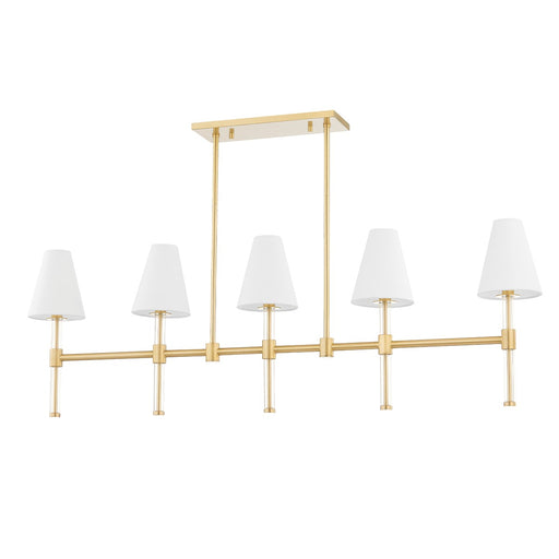 Mitzi - H630905-AGB - Five Light Linear - Janelle - Aged Brass