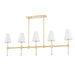 Mitzi - H630905-AGB - Five Light Linear - Janelle - Aged Brass