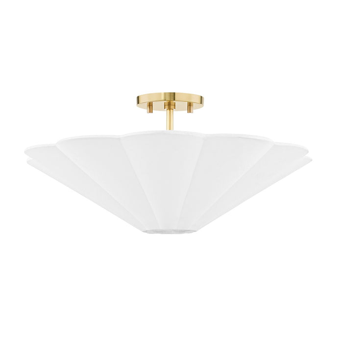 Mitzi - H676603-AGB - Three Light Semi Flush Mount - Alana - Aged Brass