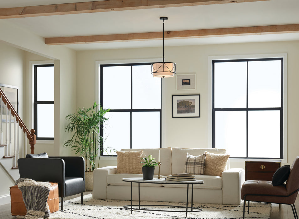 Kichler - 52074BK - Three Light Pendant/Semi Flush - Birkleigh - Black