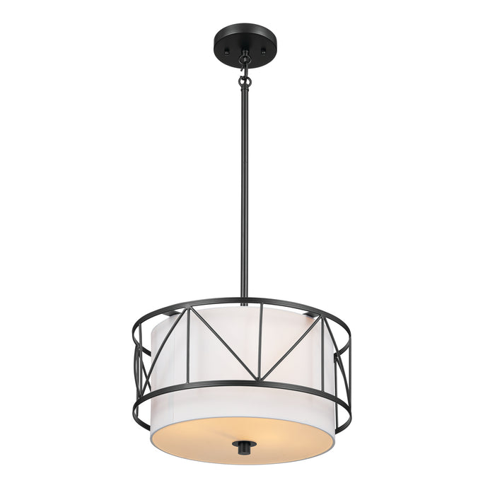 Kichler - 52074BK - Three Light Pendant/Semi Flush - Birkleigh - Black