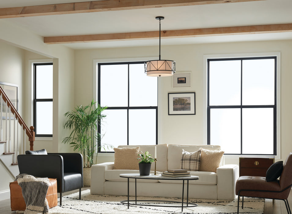 Kichler - 52075BK - Three Light Pendant/Semi Flush - Birkleigh - Black