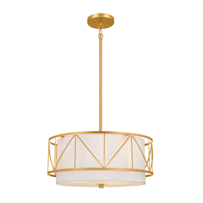 Kichler - 52075CLG - Three Light Pendant/Semi Flush - Birkleigh - Classic Gold