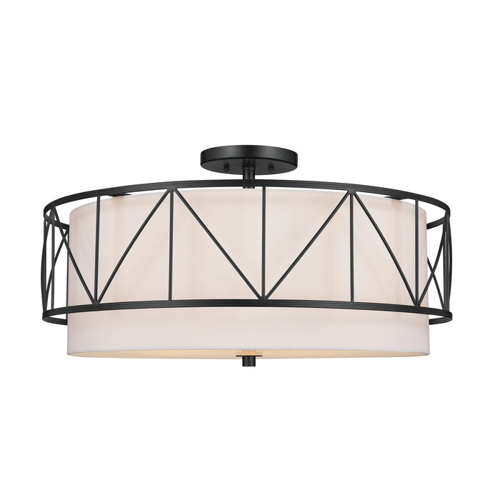 Kichler - 52076BK - Four Light Semi Flush Mount - Birkleigh - Black