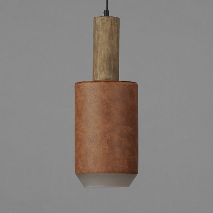 Maxim - 10092WWDTN - LED Pendant - Scout - Weathered Wood / Tan Leather