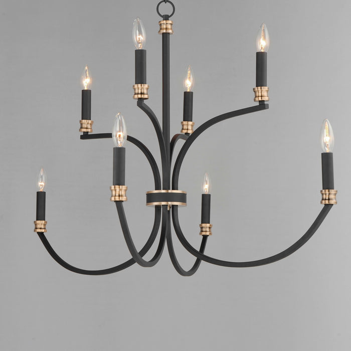 Maxim - 11378BKAB - Eight Light Chandelier - Charlton - Black / Antique Brass