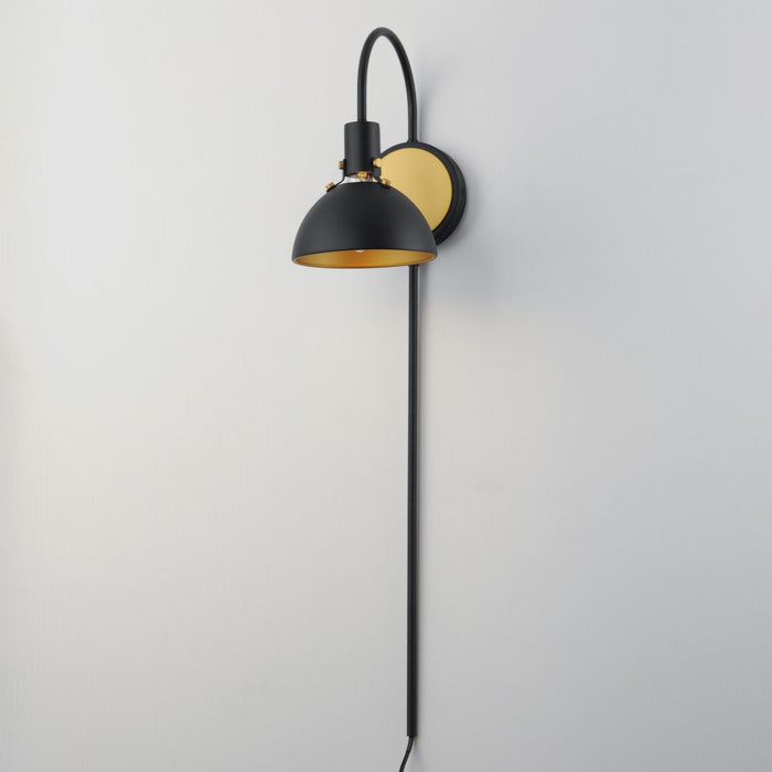 Maxim - 12041ABBK - One Light Wall Sconce - Dawn - Antique Brass / Black