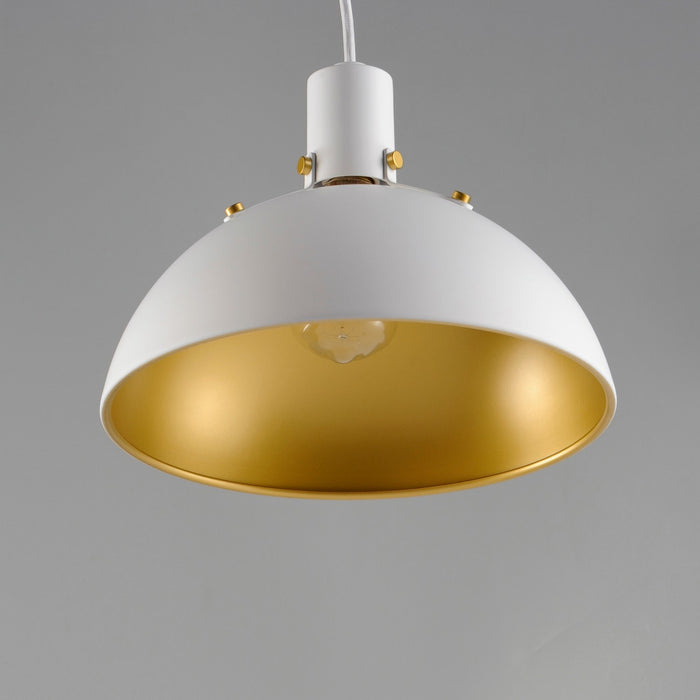 Maxim - 12042WTSBR - One Light Pendant - Dawn - White/Satin Brass