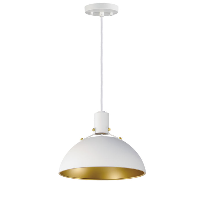 Maxim - 12042WTSBR - One Light Pendant - Dawn - White/Satin Brass