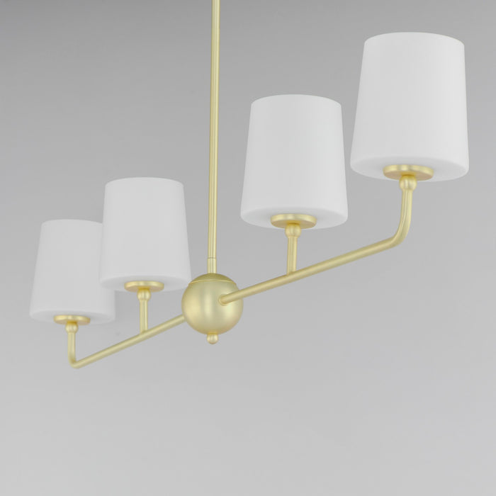 Maxim - 12097SWSBR - Four Light Linear Chandelier - Bristol - Satin Brass