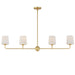 Maxim - 12097SWSBR - Four Light Linear Chandelier - Bristol - Satin Brass