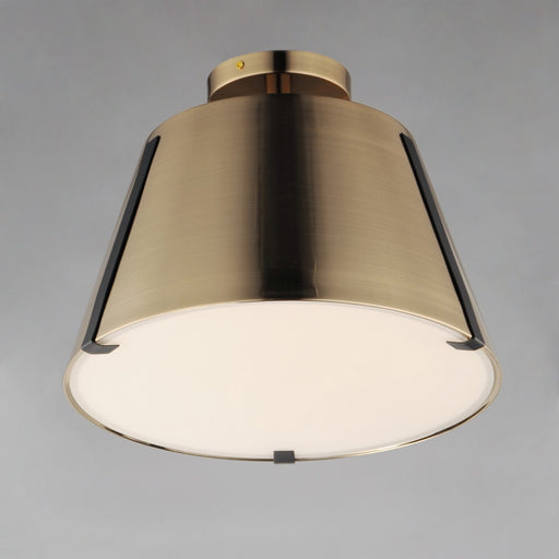 Maxim - 25170DBZHR - LED Semi Flush Mount - Carlo - Dark Bronze, Leather, Heritage Brass