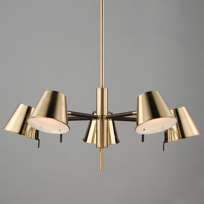 Maxim - 25175DBZHR - LED Chandelier - Carlo - Dark Bronze, Leather, Heritage Brass