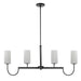 Maxim - 32004SWBK - Four Light Linear Chandelier - Town and Country - Black