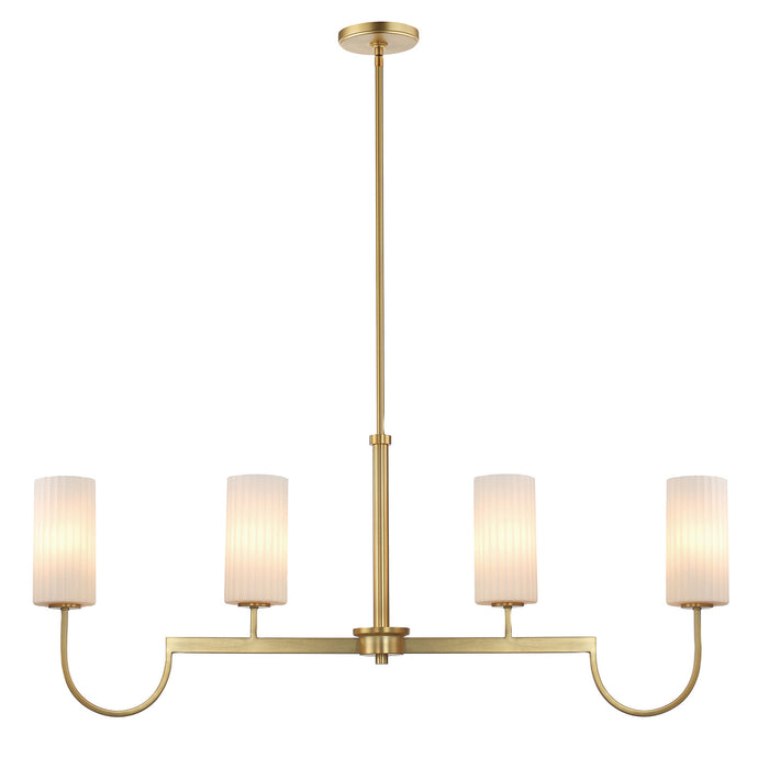 Maxim - 32004SWSBR - Four Light Linear Chandelier - Town and Country - Satin Brass