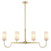 Maxim - 32004SWSBR - Four Light Linear Chandelier - Town and Country - Satin Brass