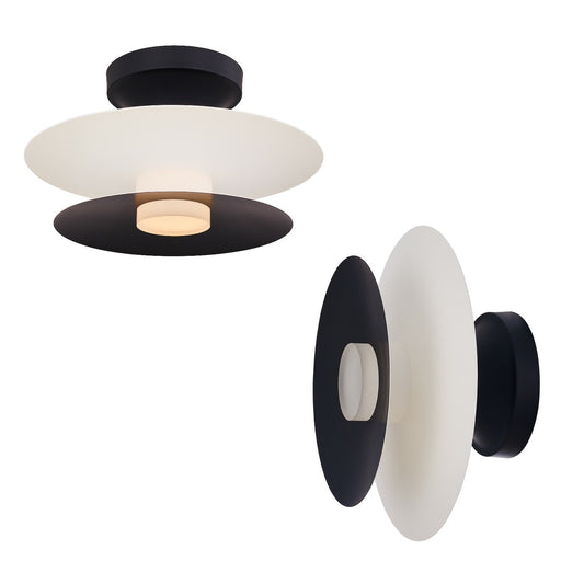 Kalco - 516245WMB - LED Flush Mount/Wall Sconce - Fresno - White and Matte Black