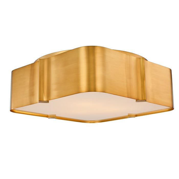 Kalco - 516343WB - Three Light Flush Mount - Lotus - Winter Brass