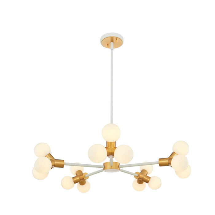 Kalco - 517472WNB - LED Chandelier - Tres - White and New Brass