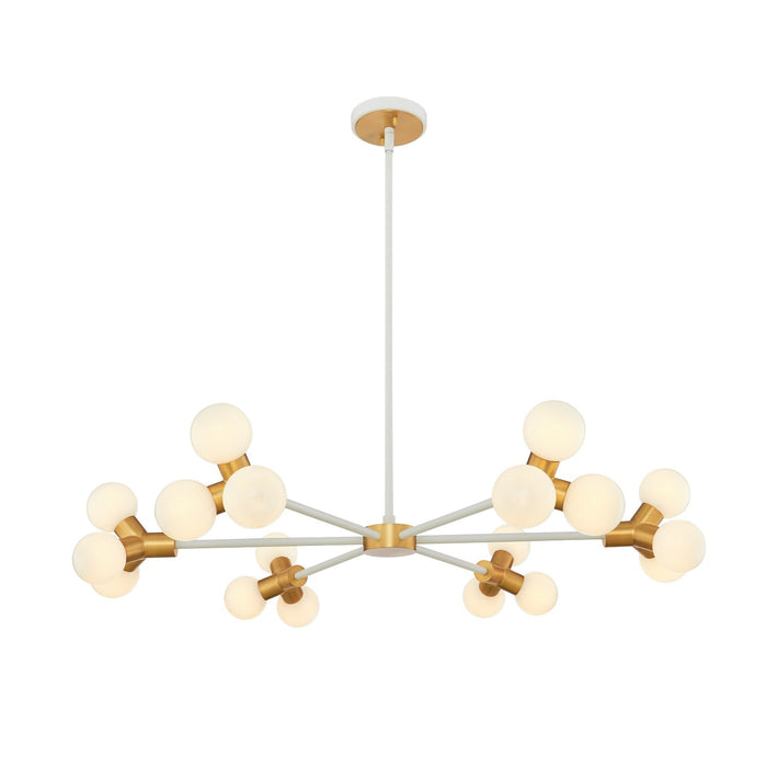 Kalco - 517473WNB - LED Chandelier - Tres - White and New Brass