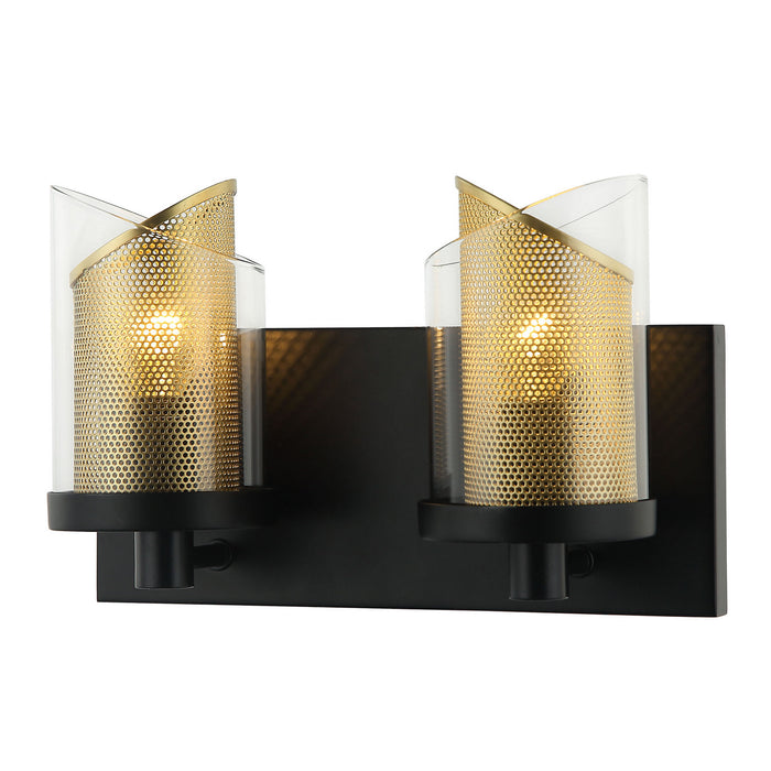 Varaluz - 246B02BLGO - Two Light Bath - So Inclined - Black/Gold